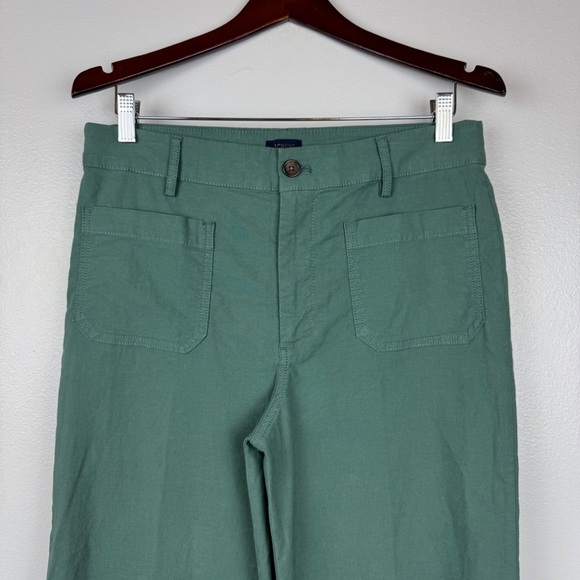 J. Crew Tall Lizzie High Rise Patch Pocket Wide Leg Pants Green Size 30T - Picture 4 of 9